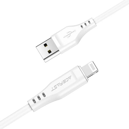 Acefast C3-02 MFi Certified USB-A to Lightning Fast Charging Cable, 2.4A Power Support, Durable Anti-Bending TPE Sync Cord, 1.2m Premium Cable for iPhone & iPad - Black / White
