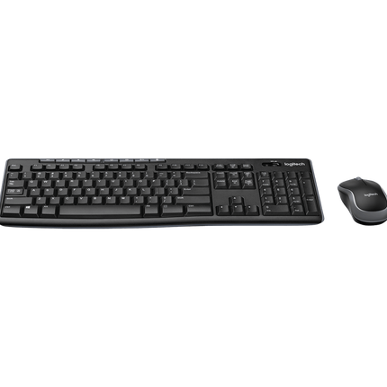 طقم لوحة مفاتيح وماوس لاسلكي لوجيتك (Logitech MK270) - حجم كامل - 8 مفاتيح وسائط مخصصة - اتصال لاسلكي موثوق - أسود