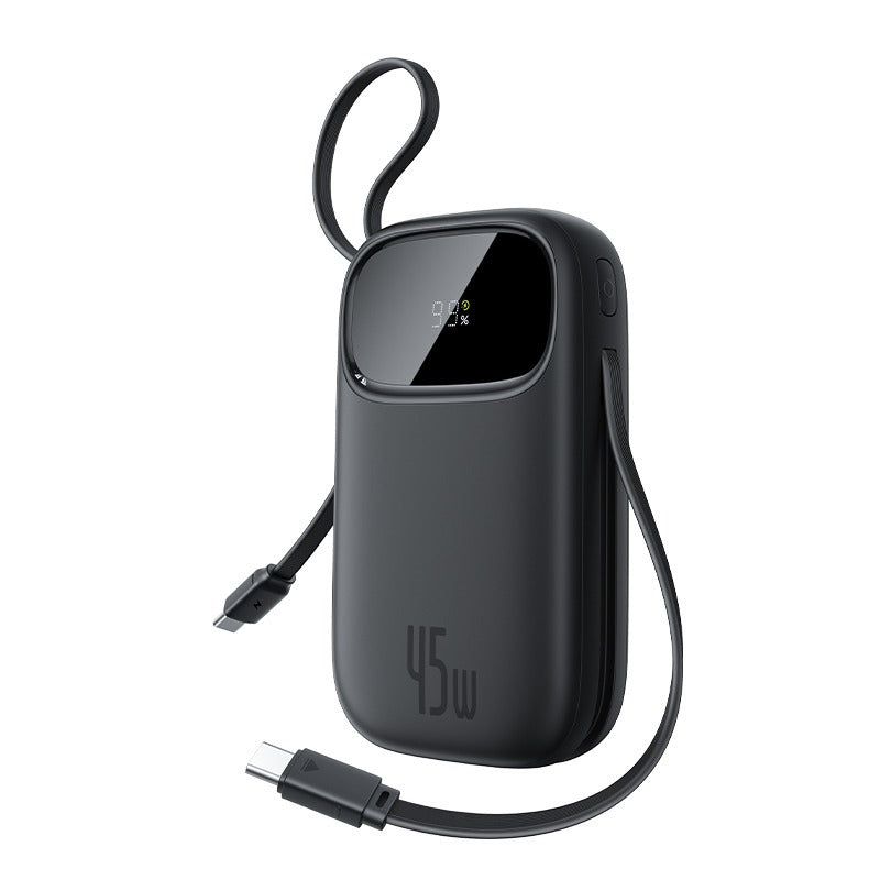 باور بانك باسوس إنرفيل (Baseus Enerfill FP11) - سعة 10000 مللي أمبير - قوة 15 واط - سلك Type-C مدمج - أبيض وأسود باور بانك باسوس إنرفيل (Baseus Enerfill FP11) - سعة 10000 مللي أمبير - قوة 15 واط - سلك Type-C مدمج - أبيض وأسود