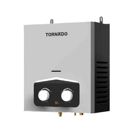 Tornado 6L Gas Water Heater (No Chimney) – Silver