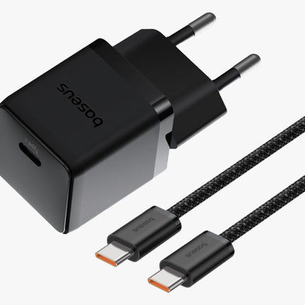 Baseus Palm Fast Charger - 20W USB-C Wall Adapter - PD Fast Charging Support - Compact Mini Design - Multi-Protection Safety System - EU Plug
