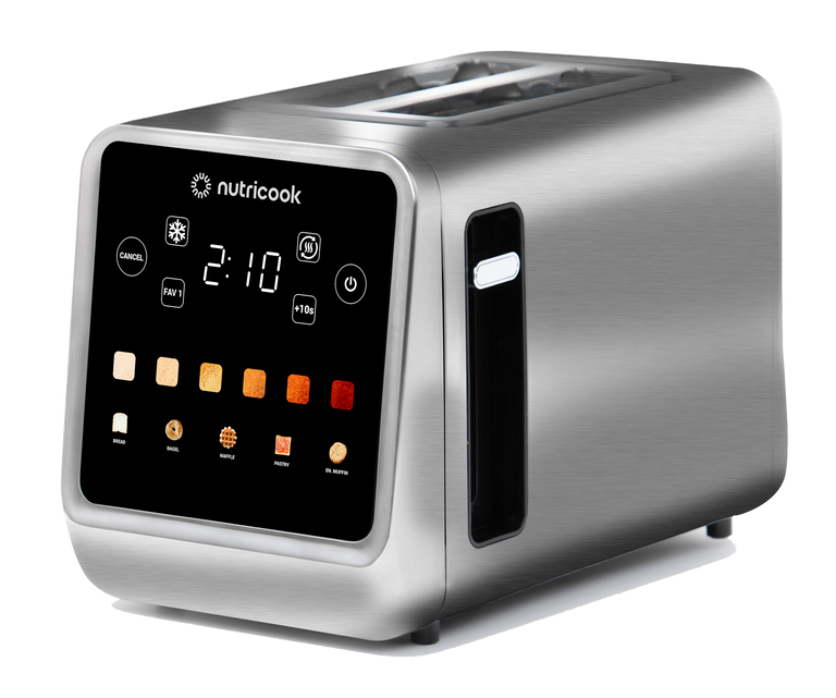 Nutricook Toastie 2-Slice Digital Toaster 900W with 7 Browning Levels & Countdown Timer - Stainless Steel/Black