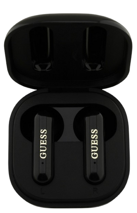 سماعات جيس (Guess) لاسلكية TWS مع تقنية ENC وشعار 4G - أبيض وأسود وزهري
