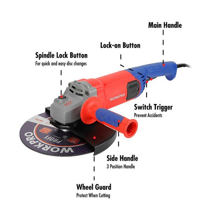 230mm 2200W Professional Angle Grinder | WP472004