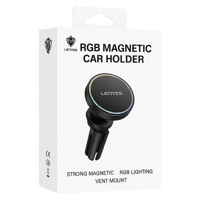LENYES MHW012 Magnetic Car Phone Holder - Black