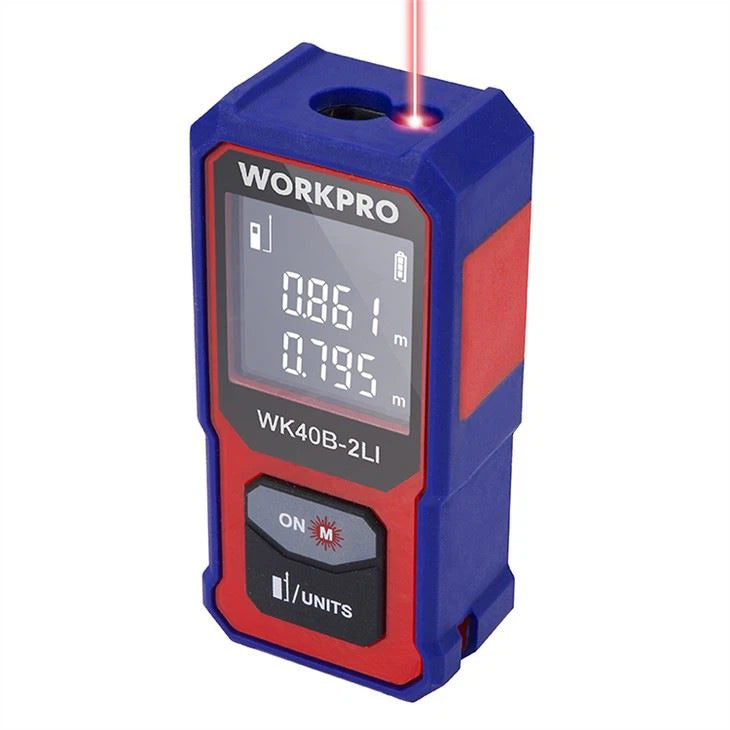 متر قياس المسافة بالليزر القابل لإعادة الشحن WORKPRO 40M (135FT) متر قياس المسافة بالليزر القابل لإعادة الشحن WORKPRO 40M (135FT)