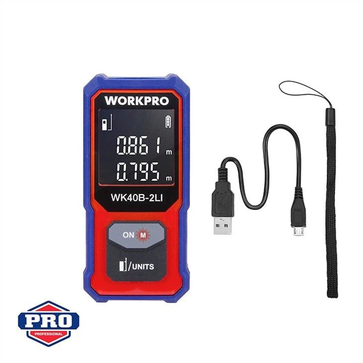 متر قياس المسافة بالليزر القابل لإعادة الشحن WORKPRO 40M (135FT) متر قياس المسافة بالليزر القابل لإعادة الشحن WORKPRO 40M (135FT)