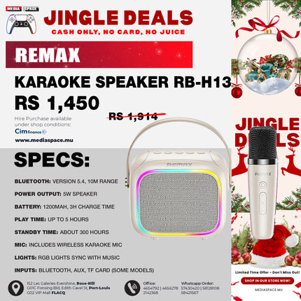 Remax RB-H13 RGB Wireless Portable Karaoke Speaker with Microphone
