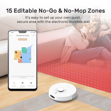Meelux M20M Plus Smart Robot Vacuum Cleaner - 2-in-1 Vacuum & Mop - LiDAR Navigation - Auto-Empty Station - 3000Pa Strong Suction - App Control - Black