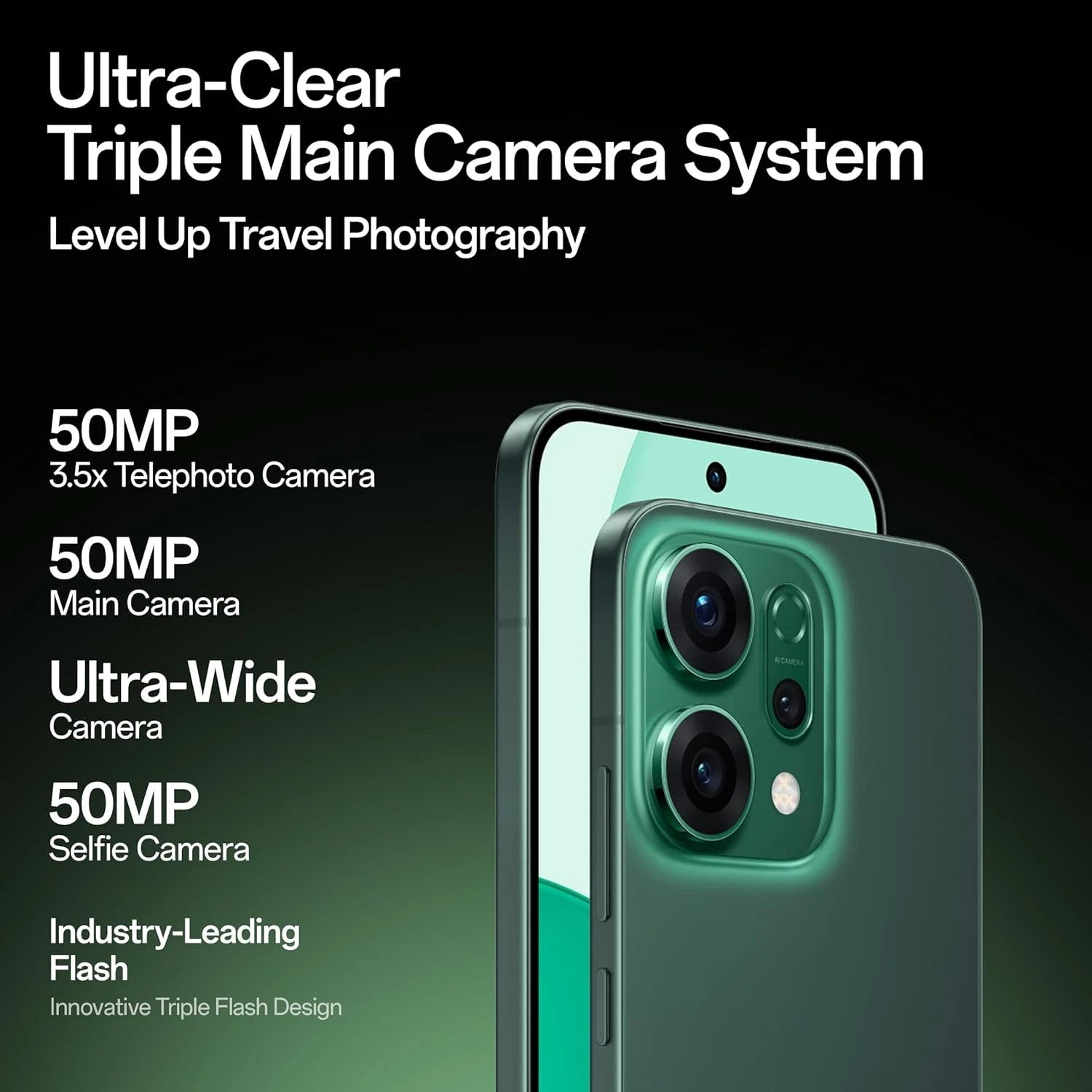 هاتف Oppo Reno 14 5G | كاميرا 50MP | شحن سريع 80 واط - أخضر هاتف Oppo Reno 14 5G | كاميرا 50MP | شحن سريع 80 واط - أخضر