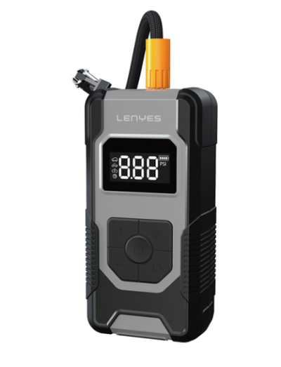 منفاخ إطارات سيارة ذكي محمول لينييس (Lenyes) موديل LCI201 - شاشة رقمية - خاصية الفصل التلقائي - نفخ سريع - إضاءة LED مدمجة - لون أسود