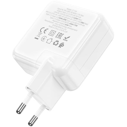 Hoco C115A 65W Fast Charger 3-Port USB-C PD & USB-A EU