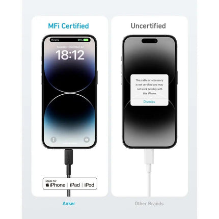 Anker USB-C to Lightning Nylon Braided Cable 3ft