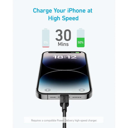 Anker USB-C to Lightning Nylon Braided Cable 3ft