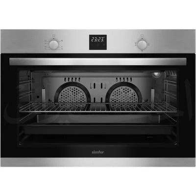 Simfer 90cm Built-in Gas Oven with 120L Extra Large Capacity, Turbo Fan, Rotisserie & Full Safety - Stainless Steel (B9608 VGRIM)