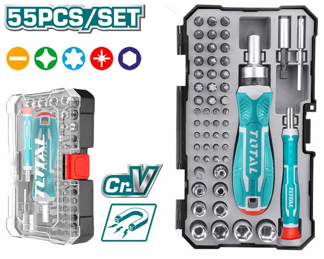Total TACSD30556   55Pcs Screwdriver Bits Set