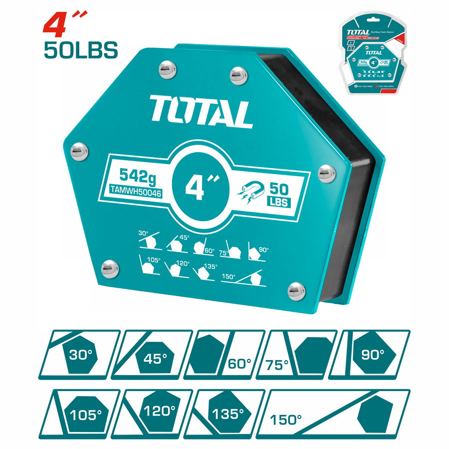 زاوية لحام مغناطيسية 4 إنش Total TAMWH50046 زاوية لحام مغناطيسية 4 إنش Total TAMWH50046