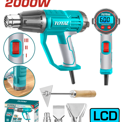 Total TB20056 Heat Gun – 2000W with Digital Display
