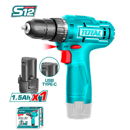 Total TDLI12428   12V Cordless Drill with Battery