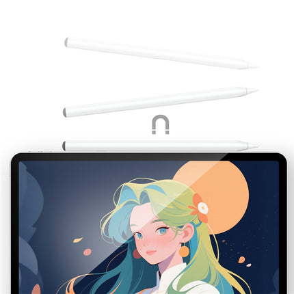 Acefast V2 Universal Capacitive Stylus Pen for Apple iPad, Smart Touch High-Precision Active Pencil with Magnetic Attachment & Type-C Charging - White