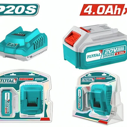Total TFBCPK1214  20V 4.0Ah Lithium-Ion Battery + Fast Charger