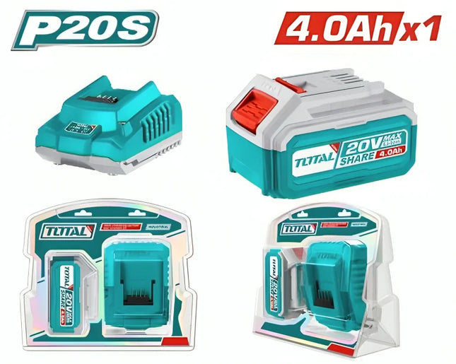 Total TFBCPK1214  20V 4.0Ah Lithium-Ion Battery + Fast Charger