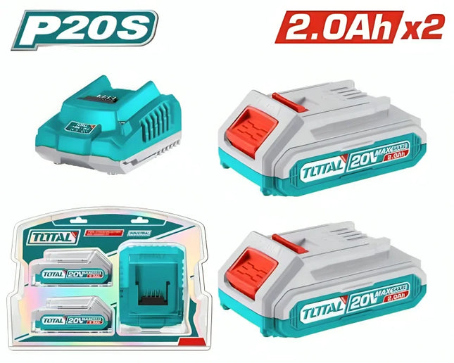 Total TFBCPK1222  2x 20V Battery Pack + Fast Charger