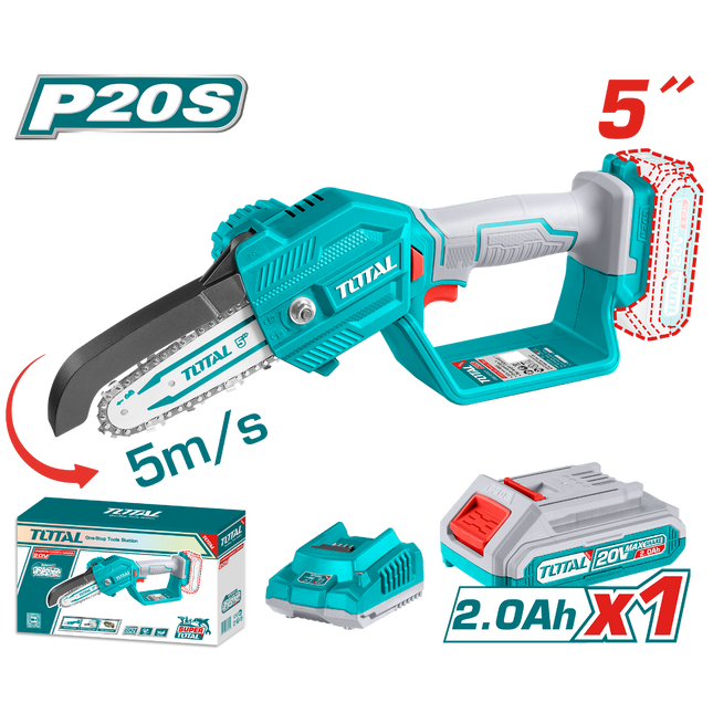 Total TGSLI20581 |  20V 5-Inch Cordless Chainsaw with Battery & Charger