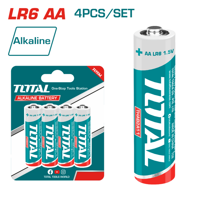 Total THAB2A11 Alkaline battery AA 4PC 