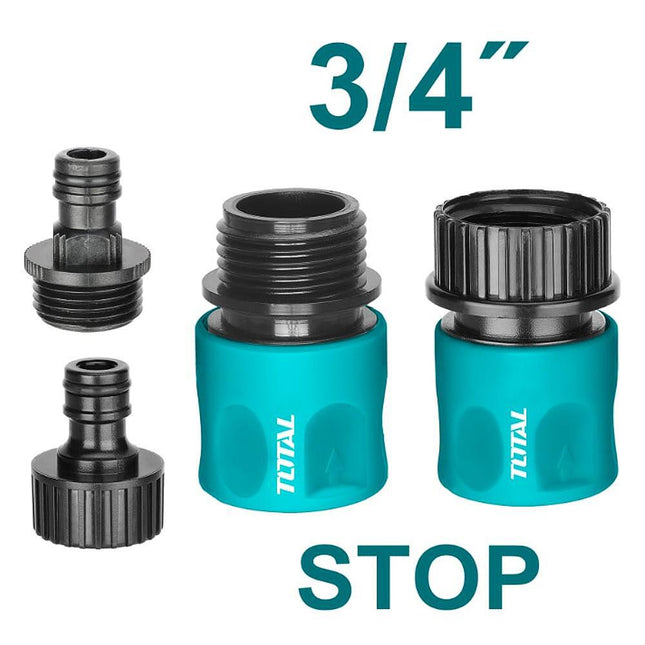 Total THHCS04341 |  3/4" Hose Quick Connectors Set
