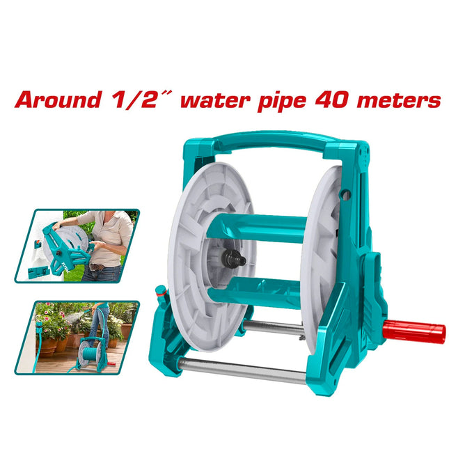 Total THHR40122 Plastic Garden Hose Reel – Lightweight & Durable