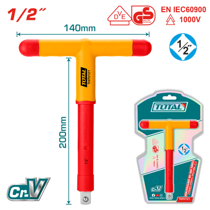 Total THITH121 1/2" Insulated T-Handle –1000V
