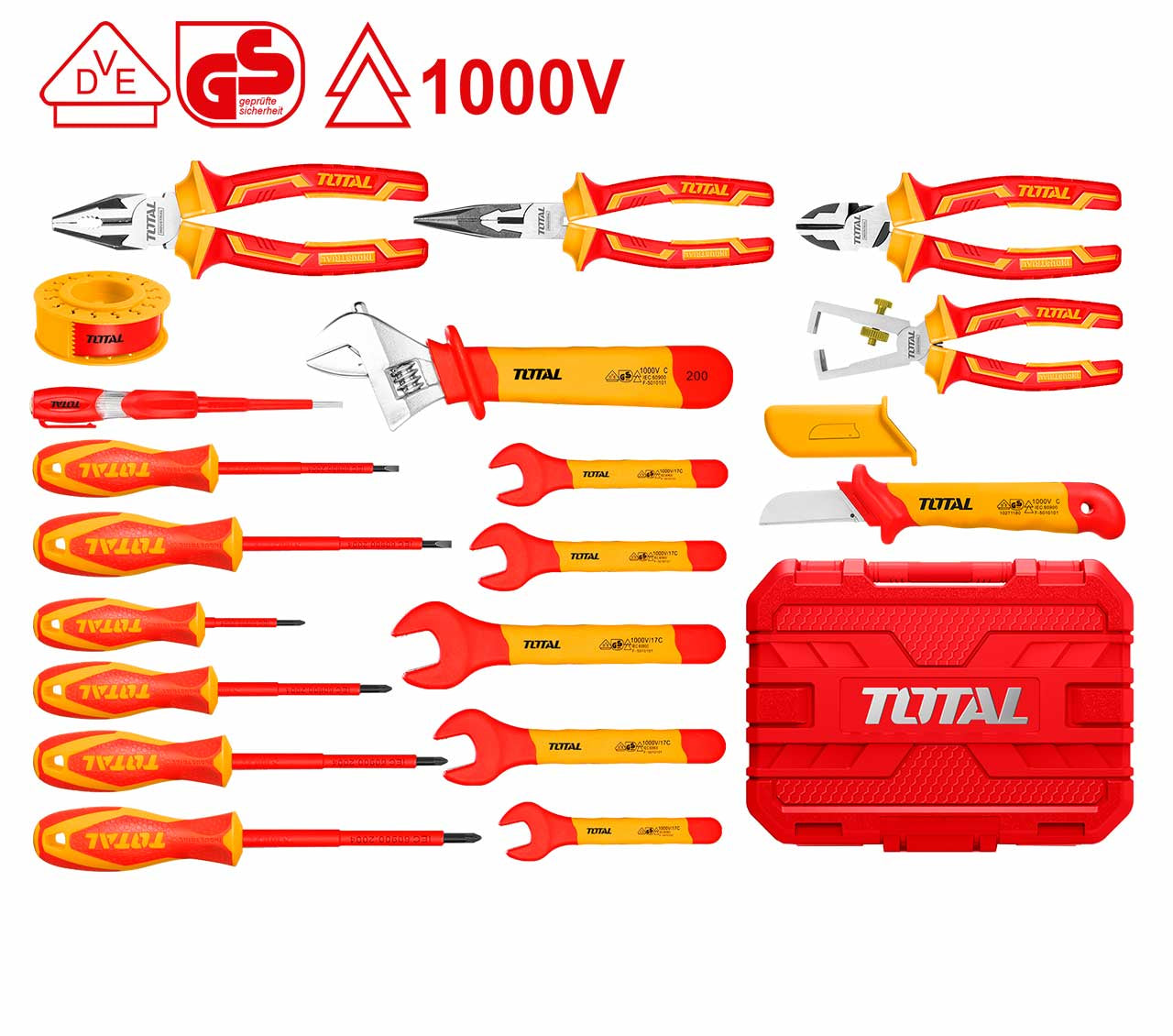 طقم عدة معزول 19 قطعة 1000 فولت Total THKITH1901 طقم عدة معزول 19 قطعة 1000 فولت Total THKITH1901