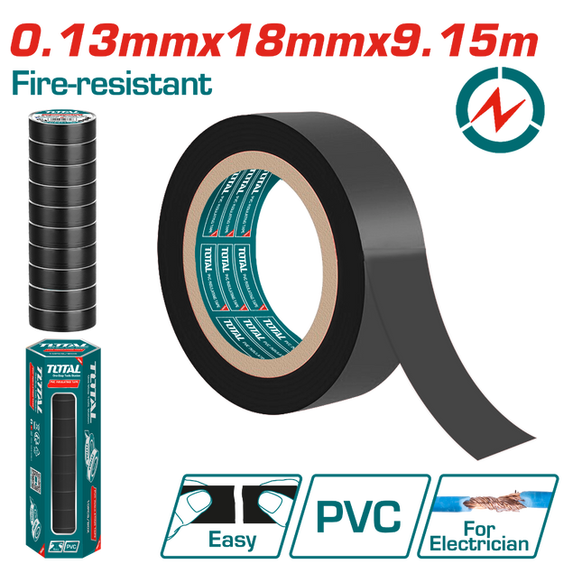 Total THPET1103 PVC Insulating Tape 10m – 0.13mm Thickness