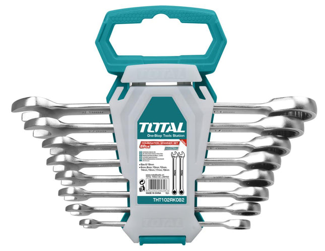Total  THT102RK086 - 8Pcs Ratchet Combination Spanner Set 8-19 mm