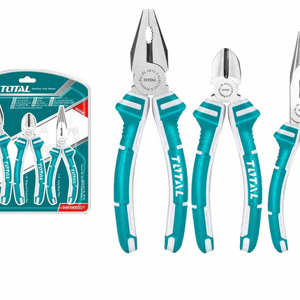 Total THT1K0301 |  3-Piece Pliers Set – Combination, Long Nose, Diagonal Cutting