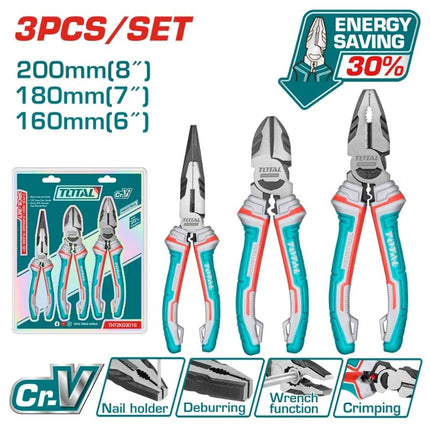 Total THT2K0301S | 3 Pcs High Leverage Pliers Set