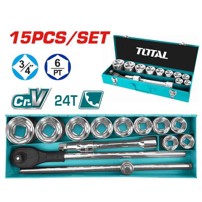 Total THT341151  15-Piece 3/4" Drive Socket Set