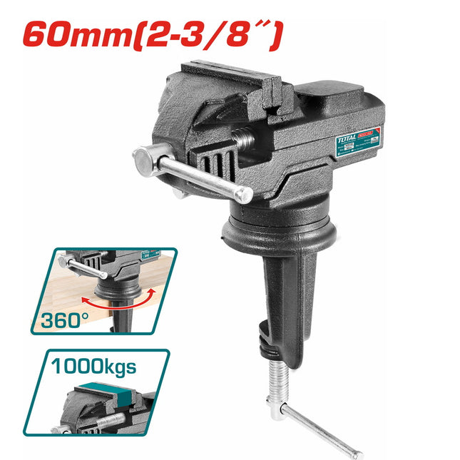 Total THT6126 | 60mm Bench Vice – Mini Table Clamp