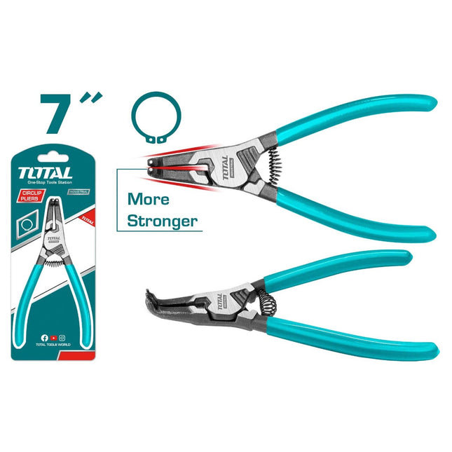 Total THTJ21802 | 7-Inch Bent Circlip Pliers