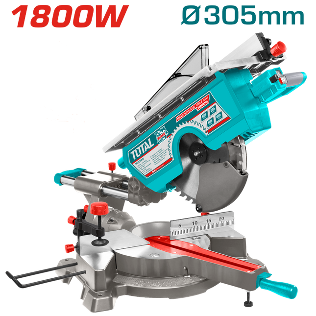 Total TMS43183051 Sliding Mitre Saw with Table – 1800W