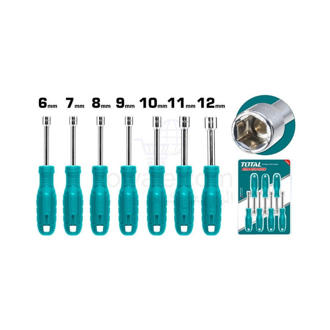 Total TNSS0701 |  7 Pcs Nut Driver Set – 6mm to 12mm Chrome-Plated