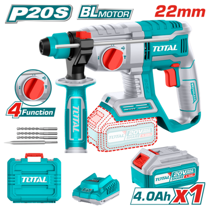 Total TRHLI202081   20V Cordless Rotary Hammer 