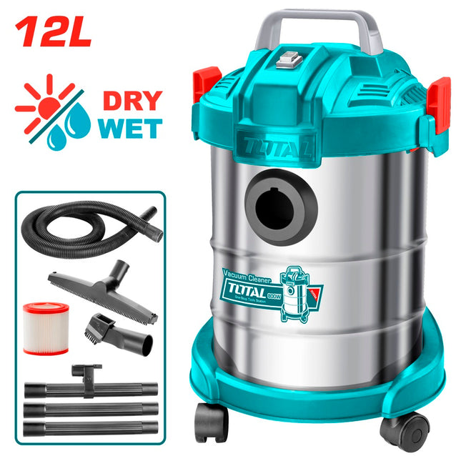 Total TVC14122  Industrial Drum Vacuum Cleaner 12L 800W – Wet & Dry