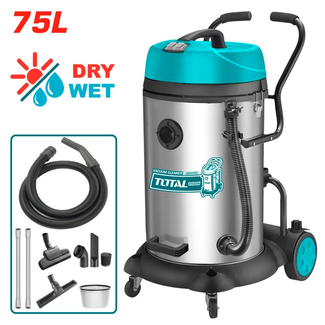 Total TVC24751  | 2400W Industrial Wet & Dry Drum Vacuum Cleaner – Dual Motor