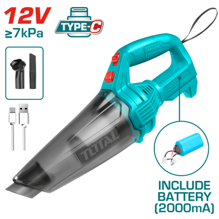 Total TVLI2026   12V Type-C Rechargeable Car Vacuum Cleaner