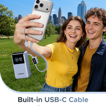 Ugreen 65W Power Bank with Built-in Cable Space Gray