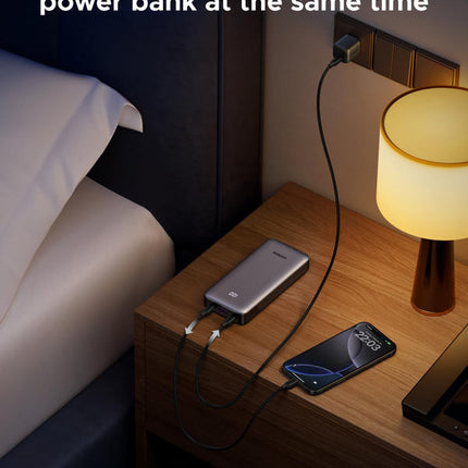 UGREEN Nexode Power Bank 20,000mAh 30W PD Fast Charging - Smart Digital Display - 3-Port Output (2x USB-C, 1x USB-A) - Compact Portable Charger - Grey