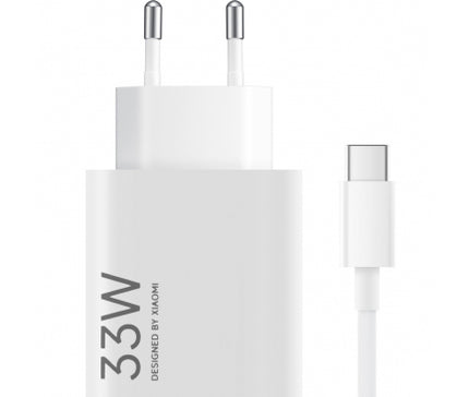 شاحن شاومي (Xiaomi) الأصلي بقدرة 33 واط مع كابل USB-C - شحن سريع فائق وحماية متعددة الأمان