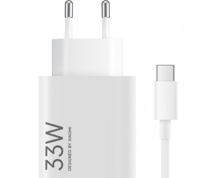 شاحن شاومي (Xiaomi) الأصلي بقدرة 33 واط مع كابل USB-C - شحن سريع فائق وحماية متعددة الأمان